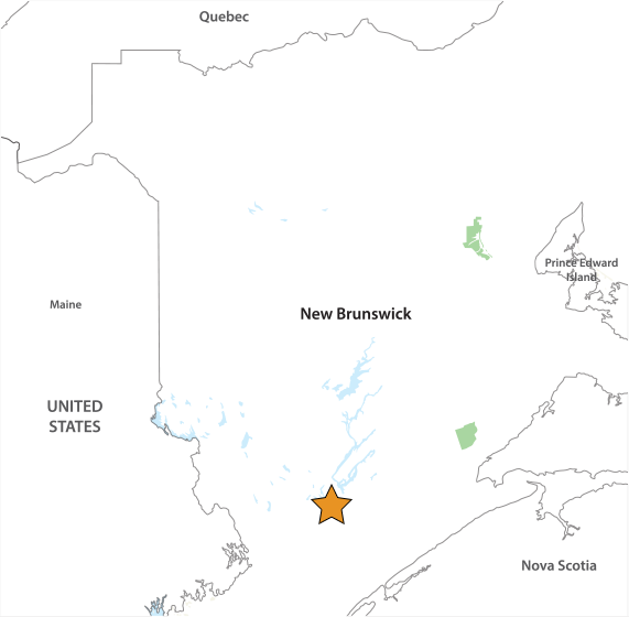 Map of NB